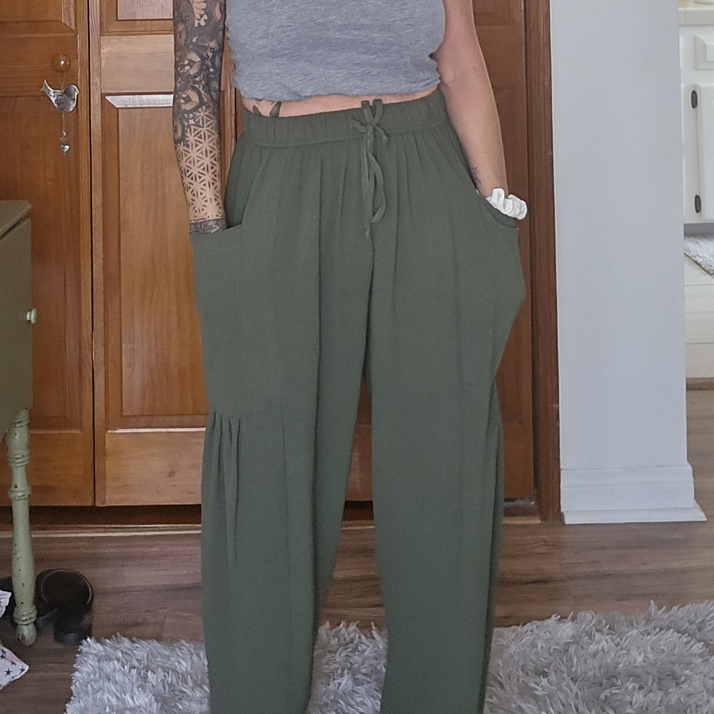 Olive Green Women's Pants